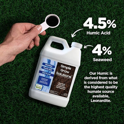 Super Seaweed Humic Fulvic Acid Blend- Liquid Carbon - Soil Hume - Simple Grow Solutions- Natural Lawn & Garden Concentrated Treatment- Increase Nutrient Uptake (64 Ounce)