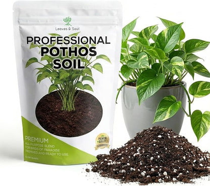 Professional Pothos Soil | Premium All Purpose Blend | Large 2.2 Quarts | Ready to Use for Indoor Plants | Peat Moss, Coco Coir, Perlite, Dolomite | Made in USA