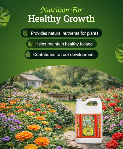 Fox Farm Big Bloom Liquid Plant Food - Organic Bloom Fertilizer for Flowering & Fruiting Plants, Contains Earthworm Castings & Bat Guano - Supports All Stages of Plant Growth - 0-0.5-0.7 NPK, 1Gallon