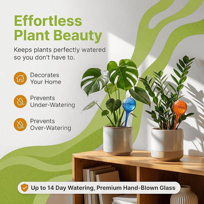 Automatic Plant Watering Globes Self Watering Planter Inserts (Set of 4) | Hands Free Multicolor Glass Bulbs | Planter Spikes to Support Indoor & Outdoor Plant Health (100ml)