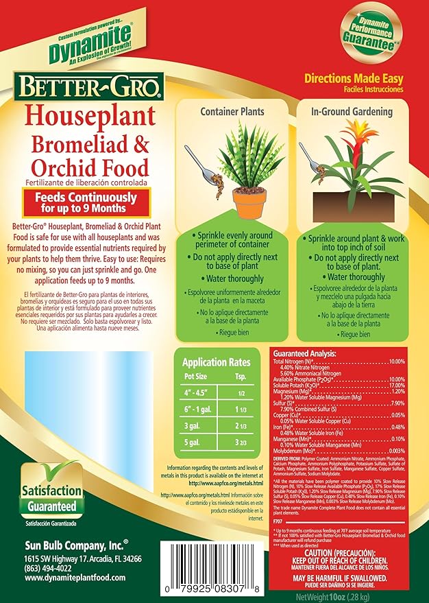 Better Gro Orchids, Bromeliads & Houseplant Slow Release Plant Food/Fertilizer [FERT25]