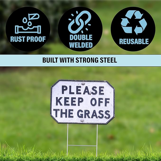 Tacmaster Wire Metal Yard and Sign H Stakes – Durable Blank Lawn Sign Posts for 4mm Corrugated Panels, Real Estate Signs, Waterproof and Wind Resistant, Ideal for Outdoor Use, 30"x10" – 50 Pack