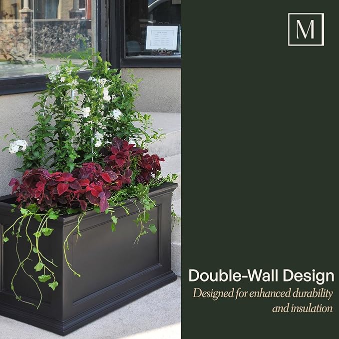 Mayne 5826-ES Polyethylene Patio Planter, 20x20, Espresso