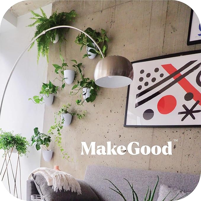 Make Good PlantPod Luxe - Self-Watering Wall Planters (Set of 6) - Easy to Water and Install - Lightweight - Design Your Own Vertical Garden - Wall Planters for Indoor Plants