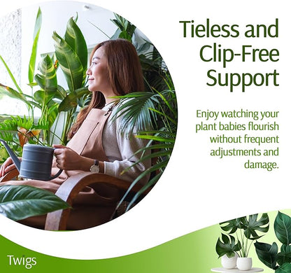 Plant Support Stakes for Indoor & Outdoor Use, Durable Trellis Alternative for Climbing & Potted Plants, Houseplant Stem Holder Structures - Peony (Light Green), 10 Pack, 22" L, Original