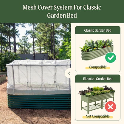 Vego garden Cover System for 2.0' x 8.0' (9 in 1) Garden Bed (Garden Bed not Included)