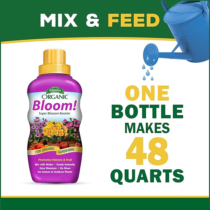 Espoma Organic Bloom! 16-Ounce Concentrated Plant Food – Plant Fertilizer and Bloom Booster for All Flowering Plants. Promotes Vigorous Growth and Blooming