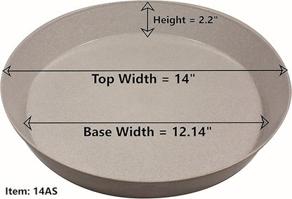 14 Inch (12.14 Inch Base) Case of 5 Plant Saucer - Black Polypropylene,Heavy Duty Indoor/Outdoor Tray and Drip Pan,Collects Flower Pot Excess Water Made in USA