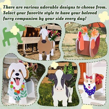 Horse Planter, Cute Animal Shape Flower Planters, Plant Pots for Indoor/Outdoor Garden Decor, Unique Gifts/Souvenirs for Pet Lovers (Horse 2D)