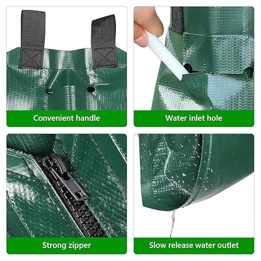Tree Watering Bags 20 Gallon – Slow Release Drip Irrigation for Trees, PVC Tree Watering Bag for New & Established Trees, Deep Watering in 5–8 Hours, Ideal for Fruit Trees & Young Saplings (4 Pack)