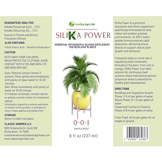 SiliKa Power – Premium Liquid Silica Plant Fertilizer and Supplement (8 oz) to Strengthen, Protect and Boost Growth