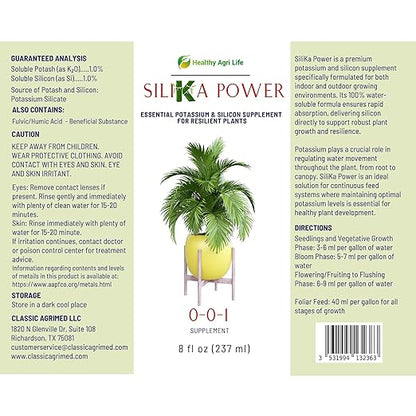 SiliKa Power – Premium Liquid Silica Plant Fertilizer and Supplement (8 oz) to Strengthen, Protect and Boost Growth