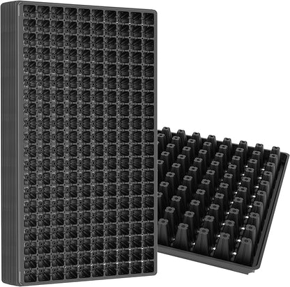 Gardzen 10 Pack 200 Cell Seed Starter Trays, 1.5" Deep Plug Tray for Seedlings, Durable Seedling Trays with Drainage Holes, Fit Standard 1020 Drip Tray
