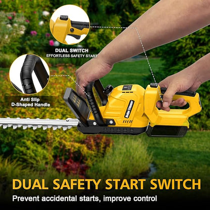 Electric Hedge Trimmer Cordless Compatible with DEWALT 20V MAX Battery, 20-Inch Cordless Hedge Trimmer, Brushless Bush Trimmer, 2/3'' Cutting Capacity, Lightweight & Rotatable Handle(No Battery)