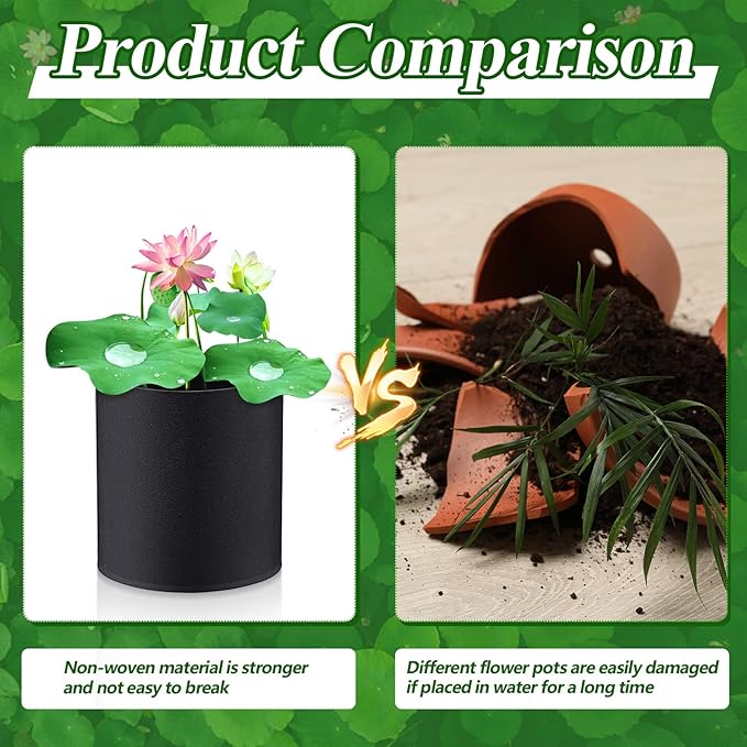 Norme 8 Pcs Aquatic Plant Pots for Pond, Pond Plant Baskets Heavy Duty Fabric Pots for Garden, Aquatic Plants, Bog Plants, Water Lily, Lotus, Flower(6 x 6 Inch)