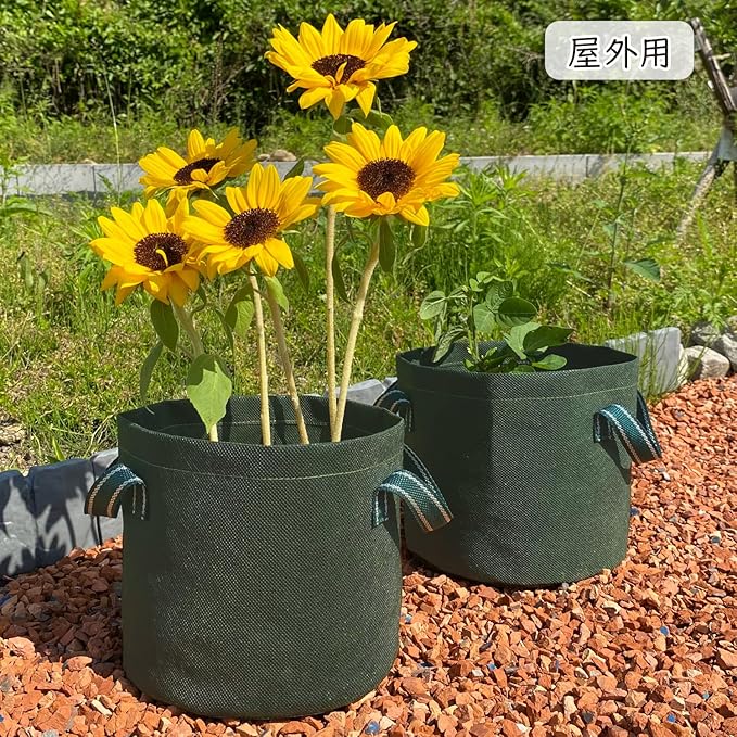 Astro 622-02 Non-Woven Pot, Dark Green, Size 7, Set of 3, Planter, Gardening, Flower Pot, Planting Bag, Plant and Vegetable Cultivation