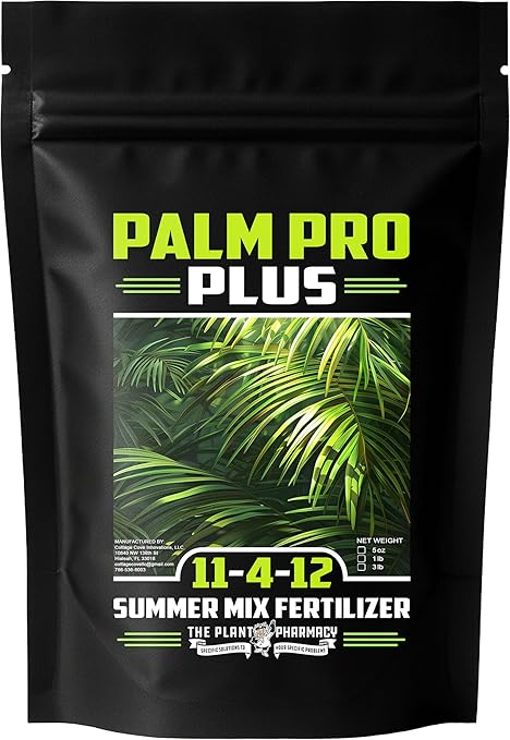 Fertilizer Commercial Grade | Palm Pro Plus Summer Mix 11-4-12 | 1 Pound | Professional Tropical Palm Tree Feed | 3–4 Month Granular Slow Release Feed Delivery | Topdress Water in | Warm Season