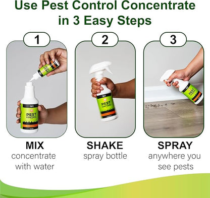 Nature’s Dome Natural Pest Control 2pk – Save & Make 32oz – Plant-Based Bug Killer for Ants, Roaches, Spiders & 40+ Insects – Pet & Child Safe Indoor/Outdoor Essential Oil Spray – Non-Staining