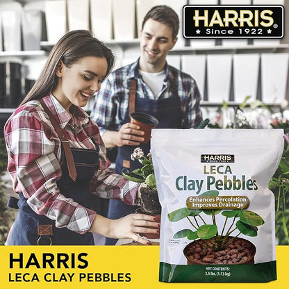 Harris LECA Expanded Clay Pebbles for Plants, 2.5lb for Indoor, Outdoor and Hydroponic Growing