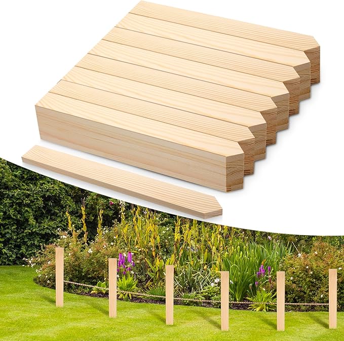 30 PCS Wooden Stakes 12 Inch Wood Survey Grading Stakes with Sharp Point Wooden Garden Stake Sign Posts Plant Support Stake for Silt Fence Baselines Backyard Boundaries Yard Farm