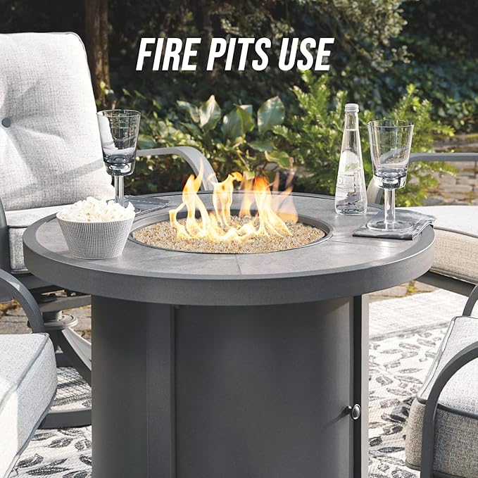 Skyflame 10Lb Silica Sand for Fire Pit/Fireplace, 14-20 Mesh, Heat Proof Base Layer Decoration Under Gas Logs, Vermiculite, Lava Rock or Fire Glass for Indoor/Outdoor Decor, Gardening, Vase Filler