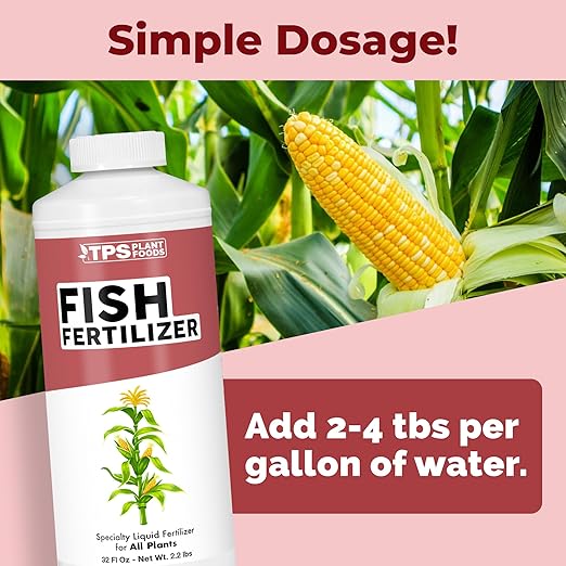 Fish Fertilizer, Complete Liquid Fish Plant Food, 32 oz (1 Quart)