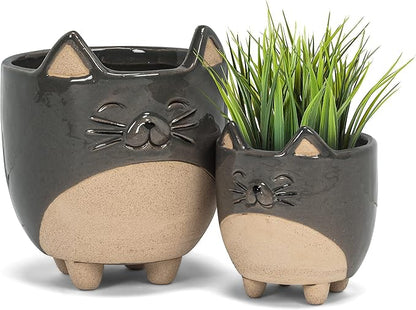 Abbott Collection 27-CRITTER-829-SM Small Cat on Legs Planter, 3" H