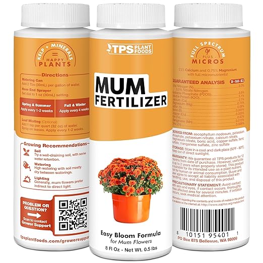 Mum Fertilizer, Complete Liquid Mum Plant Food for All Chrysanthemum, 32 oz (1 Quart)