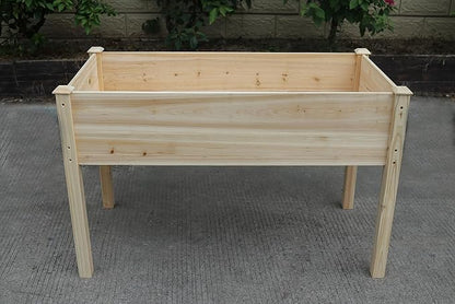 BTExpert 4ft Wooden Raised Garden Bed with Legs, 48x24x30in Elevated Planter Box Stand for Vegetable Flower Backyard, Patio, Balcony Large Wood Raised Beds Liner Outdoor - 30 in Height