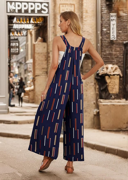 IWOLLENCE Women's Summer Jumpsuits Boho Wide Leg Overalls Casual Loose Rompers with Pockets 2025