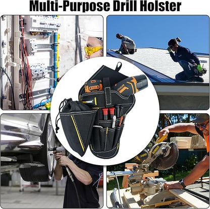 MELOTOUGH Drill Holster Impact Driver Holster with Bit Pouch Heavy Duty Impact Holster for Tool Belt