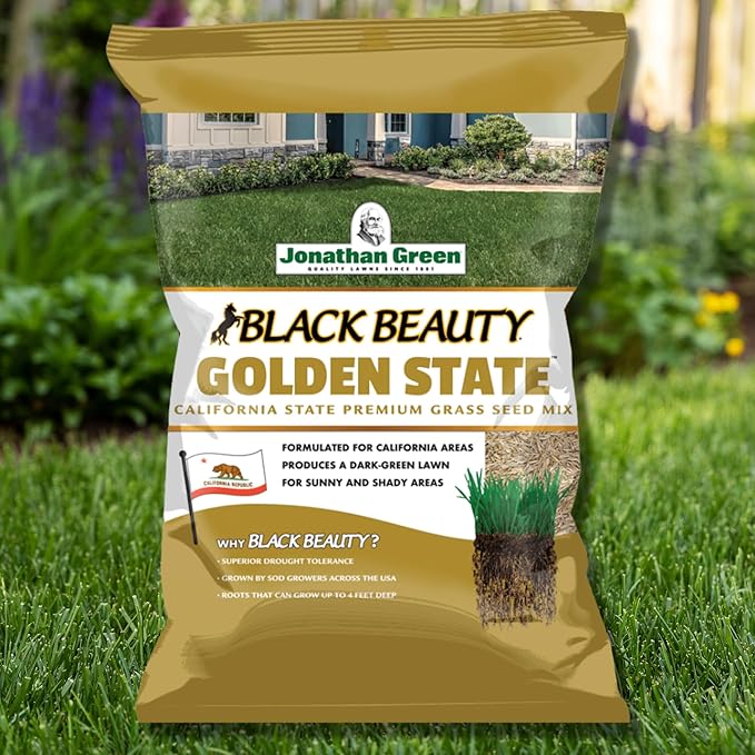 Jonathan Green (10701) Black Beauty Golden State California Grass Seed (Made for California) - Cool Season Lawn Seed (7 lb)
