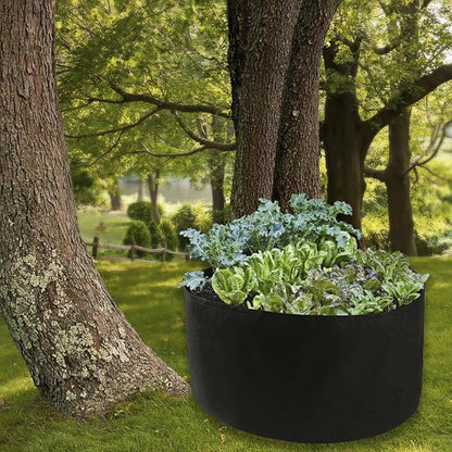 Firlar 2 Pack Raised Garden Bed, Fabric Raised Planting Bed, Breathable Garden Grow Bags Round Planter Box for Herb, Flowers and Vegetables, 46 x 22 inch