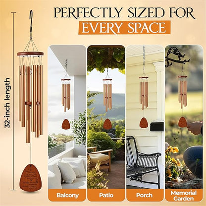 32 Inch Memorial Wind Chimes Outdoor, Sympathy Gifts for Loss of Loved One, Memorial Gifts for Loss of Mom, Sympathy Wind Chimes for Mother, Father, Brother, Sister
