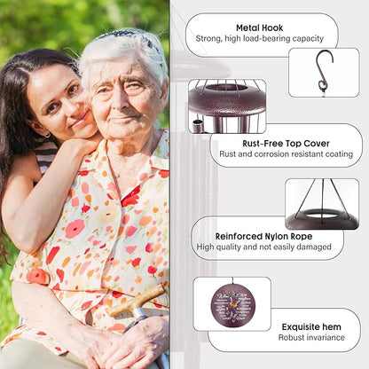 ASTARIN Personalized Memorial Wind Chime for Loss of Loved One 30/36/45 inch, Sympathy Deep Tone Wind Chimes for Mom Dad/Mother Father, Remembrance Gifts for Grief Condolence Funeral, Produced in USA