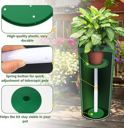 Adjustable Height Planter Inserts for Large Pots, Portable Planter Filler Plant, Lift Inserts for Indoor Outdoor Tall Taper Flower Pot, (11-17” Rise, 6" Base, 8" or 10" Top) (Green, shorts)