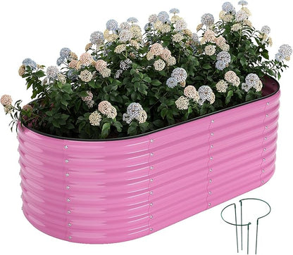 Galvanized Metal Planter Raised Garden Bed Kit for Gardening Outdoor，6x3x2ft Planter Grow Garden Box Raised Flower Bed，Long Vegetable Clearance Herb Raised Garden Beds For Container Gardening