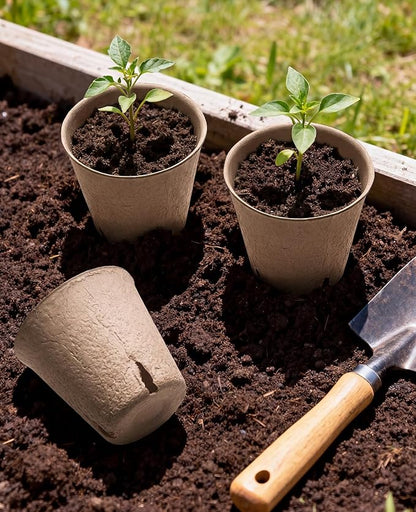 homenote Peat Pots, 3.15/4 Inch 120 Pcs Seed Starting Pots with Drainage Holes Round Nursery Plants Pots with Bonus 20 Plant Labels