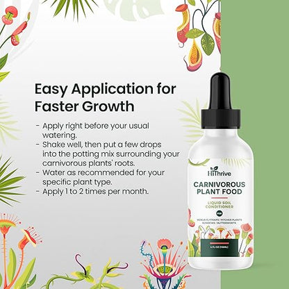 4oz Carnivorous Plant Food & Venus Fly Trap Food - Feeds up to 500 Times, Tropical Plant Fertilizer for Carnivorous Plants, Premium Liquid Fertilizer & Feeding Supplement for Consistent Growth