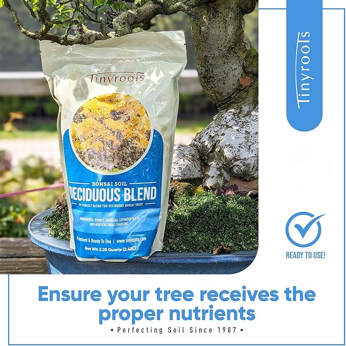 Deciduous Bonsai Soil Blend Mix - 2 Quarts, Organic Bonsai Soil Mix Formulated for Japanese Maple, Hornbeam, Elm, and Other Deciduous Bonsai Trees