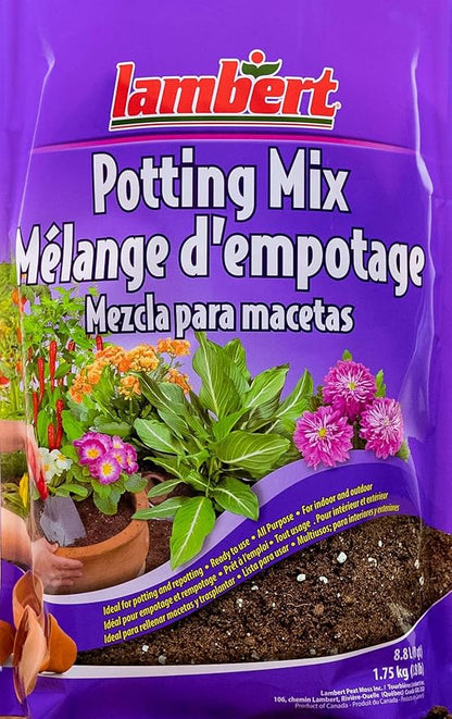 Lambert Potting Mix - Potting Soil Mix for Flowers, Vegetables, Shrubs, Container Plants, Annuals, Perennials, for Indoor and Outdoor - 8 Quarts