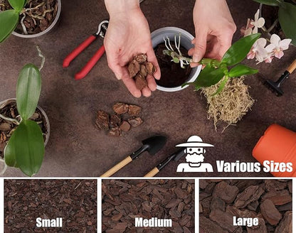 Orchid Bark for Plants, Organic Pine Bark for Proper Root Development for Phalaenopsis, Cattleyas, Dendrobiums, Oncidiums, Paphiopedilums and More(4qt, Small(4-8mm))
