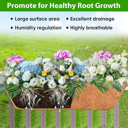HKZ Deck Balcony Railing Planter Window Boxes - 2 Pack 24 Inch Planter Box, Balcony Planters Railing Hanging, Window Boxes Outdoor Fence Planters