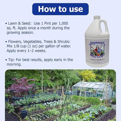 Neptune's Harvest Turf Fertilizer (2-0-2) - 9 LB Bottle - Fish & Seaweed-Based Lawn Food Formula - Organic Liquid Fertilizer for Lawn & Seed - Ideal for Flowers, Vegetables, Trees, & Shrubs