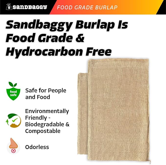Sandbaggy Extra Large 36" x 48" Burlap Bags - Adult Potato Sack Racing, Grow, Plant Covers - Reusable Grocery Bags - Food Grade (2)
