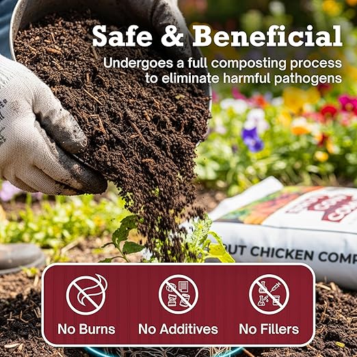 Brut Organic Chicken Compost 1 Cubic ft Nutrient Rich Fertilizer for Thriving Gardens Safe, Pure, and Effective Treatment (4 Pack)