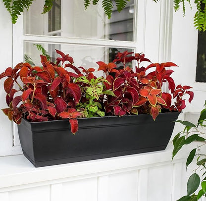 The HC Companies 24" Eclipse Plastic Window Box 7.76"x24"x6.57" in Black Color