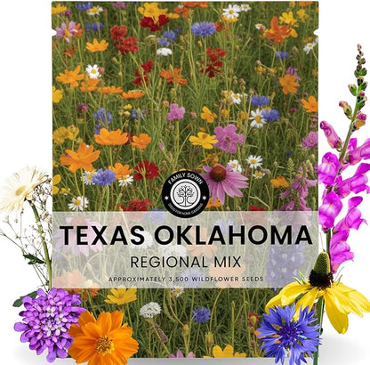 Texas Oklahoma Regional Mix – 3,500 Seeds for Planting – 2026 Season – 5-Gram Pouch