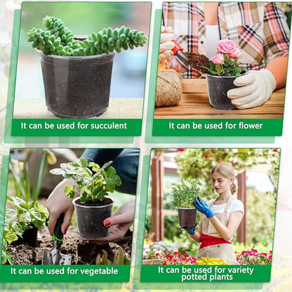 28 Pack 4/5/6/7 Inch Clear Nursery Pots for Plants with Drainage Holes, Clear Plastic Seedling Flower Plant Pot Insert, Seed Starter Pots