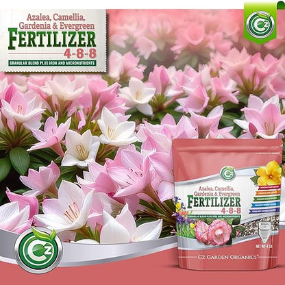 4-8-8 Azalea, Camellia, Gardenia & Evergreen Fertilizer - Made in USA - NPK + Micronutrients Plant Food for Indoor/Outdoor Plants & Flower Gardens